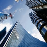 business district office buildings